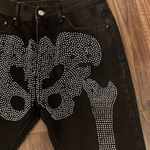 Mnml streetwear studded skeleton jeans black 29 Halloween Photo 3