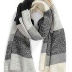 Halogen  Knit Cashmere Scarf GRAY combo (O/S) Photo 0