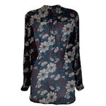 Kut From The Kloth  Women's Sheer Chiffon Floral‎ Button Down Blouse EUC Small Photo 4
