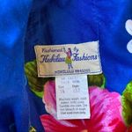 Vintage Hukilau Hawaiian Floral Print Maxi Dress Blue Size 14 Photo 1