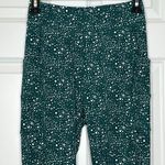 Pop Fit Teal Green with‎ White Specks Ankle Leggings Small Photo 0