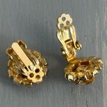 Gorgeous Vintage Clip On Earrings Light Purple Rhinestone Flowers Photo 7