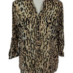 Bongo  Blouse Large‎ Leopard Print Long Sleeve Y2K Retro Statement Photo 0