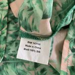 Anthropologie  Chloe Oliver Top Medium Green Silk‎ Button Down Luxe Photo 5