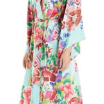 Natori  Star Blossom Belted Robe Private Luxuries Size large Blue Pink Photo 0