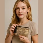 Gold Sequin Clutch Photo 0