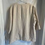 Chico's Beige Linen Metallic Shimmer Open Front Lined Blazer XL Coastal Neutral Photo 1