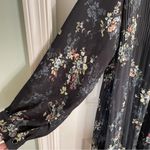Hesna Elegant Floral Black Long Sleeve Dress With Liner Size 50 ~ Size 6 Photo 2