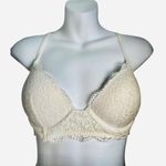 Aerie Demi Push Up Floral Lace 32D Bra Ivory White Photo 0