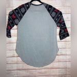 No Bo Christmas Plaid Deer Tops size X-Large 15/17 grey 3/4 long sleeve holiday Photo 5