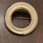 Elegant Gold silver Circular Brooch West Germany Photo 0