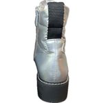 Franco Sarto Women Ankle Zip Puff Bucana Boots Metallic Silver Black, NWOT, 10 Photo 4