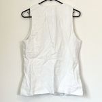 Madewell NWT White Linen Scoopneck Cutaway Vest - Size: 10 Photo 6