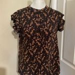 Jachs Girlfriend Jach’s Girlfriend Womens Black Floral Blouse Flutter Cap Sleeves M Photo 0