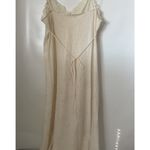 Vintage Long Chemise Night Gown Floral Faux Wrap Striped Lace Sheer Petite Size undefined Photo 1
