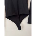 Open Edit NWT  Black Long Sleeve Thong Bodysuit Women’s Size Small Photo 3