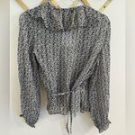 & Other Stories NWT & Other Stories Paris Atelier Ruffle Neck Wrap Top Blue Cream 4 Photo 7