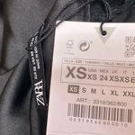 ZARA NEW Black Silk Satin Sleeveless Cutout V Neck Strappy Midi Slip Dress Sz XS Photo 4