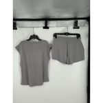 Softies Dream Knit Grey Raglan Cap Sleeve Short Set Matching Lounge Set Small Gray Photo 1