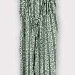 AUW Green Wide Leg Jumpsuit with Paisley Print and Cropped Pants NWT Size XL Photo 0