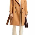 Norwegian Wool Notch Collar Double Breasted Coat, Camel Size XL New w/Tag $1,795 Tan Photo 0