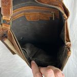 Vintage PRINCIPE Brown Leather COWHIDE PONY HAIR Satchel Crossbody Made in Italy Photo 7