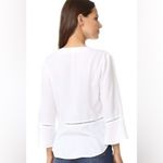 Cloth & Stone Anthropologie Peplum Bell Sleeve White Blouse Size Medium Photo 5
