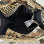 Vintage 80s Safari Animal Print tapestry tote bag vacation beach resort travel Brown Photo 7