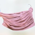 SheIn NWT light pink  mod strapless draped ruffle crop top size M Photo 3