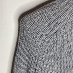 R Label | the Reset grey mock neck chunky cashmere blend fisherman sweater sz XS Photo 4