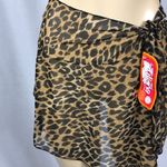 Zuliana mesh ruffle tie sarong animal print new with tags Brown Photo 1