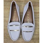 Calvin Klein  Women's Size 6.5 White Faux Leather Leonie Loafer Flats Photo 2