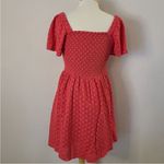 Madewell  Size Medium Eyelet Lucie Smocked Mini Americana Red NA305 Photo 9