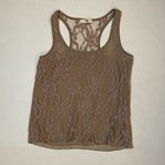 Issi Beige Lace Racerback Tank Top - Small Photo 0