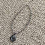 NW Silver Beaded Necklace with O Ring Pendant Like New 7.5” Drop Length Photo 2