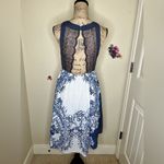 Free People Sold Out Online Russian Plate Blue & White Open Back Dress Size S Photo 11