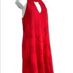 Waverly Grey Halter Keyhole Floral Chiffon Red Mini Dress Medium Photo 5