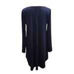 Zenana Outfitters Premium‎ Navy Blue Tunic Dress Long Sleeve Criss Cross Neck L Photo 2