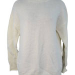 Cream Mock Neck Knit Sweater Small Pullover Long Sleeve Casual White Photo 0