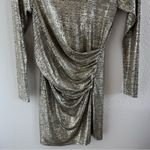 Lulus  Metallic Long Sleeve Dress Small Photo 5