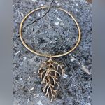 ZARA Gold Zinc Reef Coral Metal Rigid Choker Necklace Beach Resort Wear Bohemian Photo 1