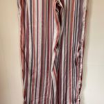 Soulmates satin striped pants elastic waist belted pink grey women’s size M Photo 4