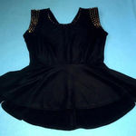 Reserved 𝅺Spike blouse by  black peplum blouse size M Photo 1