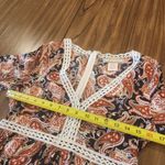 Flying Tomato knee length V Neck embroidered paisley swing sheath Mini dress L Photo 12