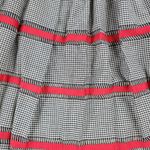 Vintage Womens Woven Gingham Skirt 2XS Black Red Check Thread Detail Handmade Size XXS Photo 11