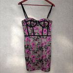 Milly  Bustier‎ Corset Knee Length Floral Appliqué Dress Sz 6 Photo 2