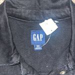 Gap  Utility Long Sleeve Denim Jean Midi Dress Collared Button Up Slit Black XS‎ Photo 8