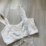 Princess Polly Eyelet Scrunch Crop Tank Top White (Size 2) Photo 5