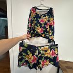 Ralph Lauren Polo  Womens Lounge Set XL Tropical Short Sweatshirt Cotton Photo 4