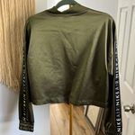 Nike Womens NSW Air Track Full Zip Jacket Green Satin Size Small Photo 4